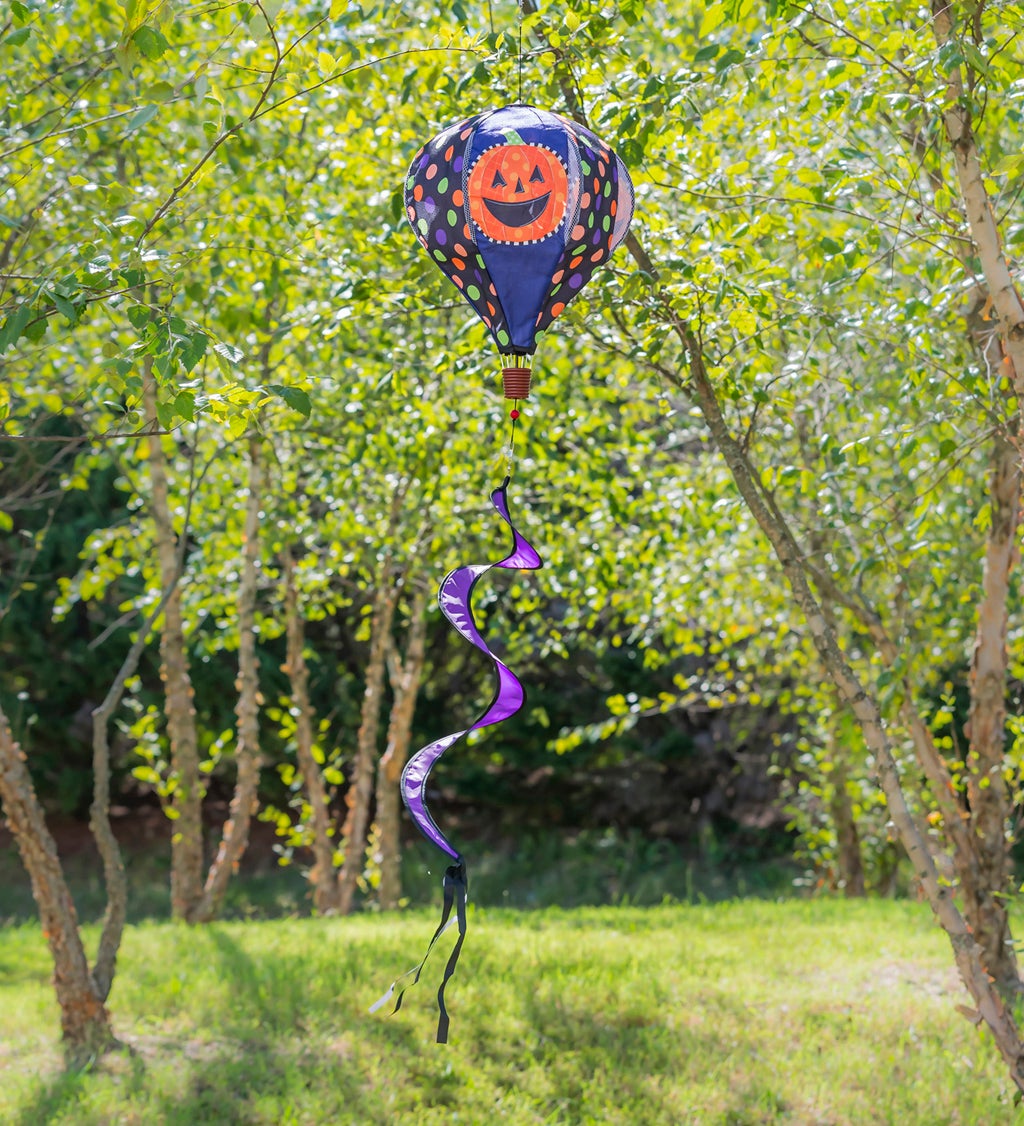 Patterned Jack-o-Lantern Burlap Balloon Spinner