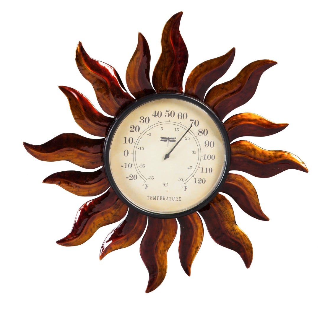 Sun Glass and Metal Outdoor Wall Thermometer