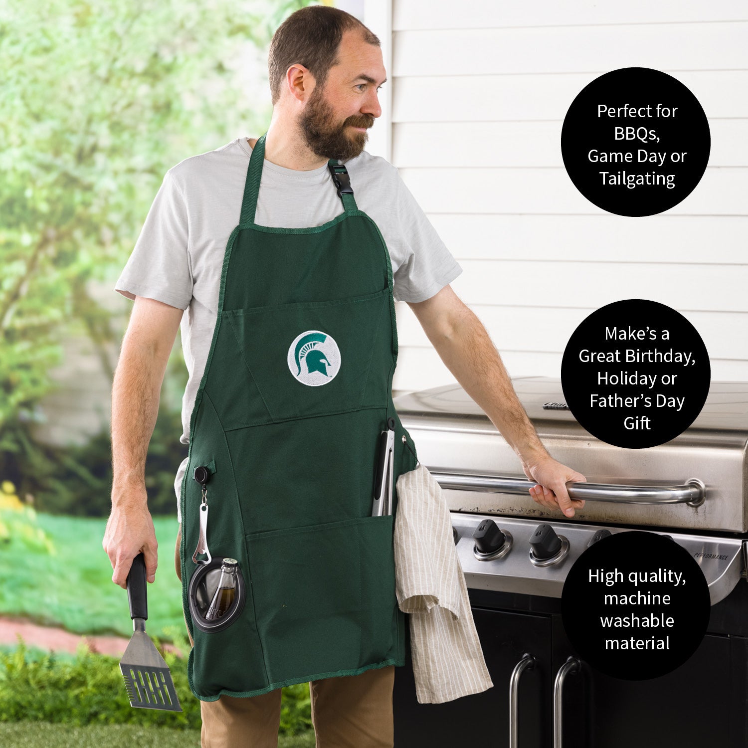 Michigan State Spartans Logo Grilling Utility Apron