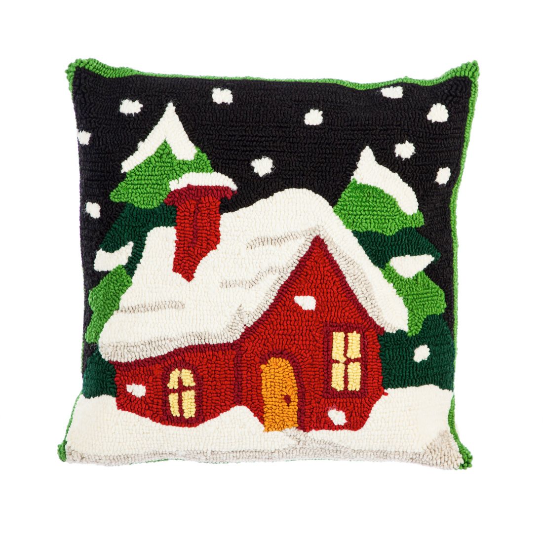 Holiday Home Hooked Polyester Indoor and Outdoor Pillow