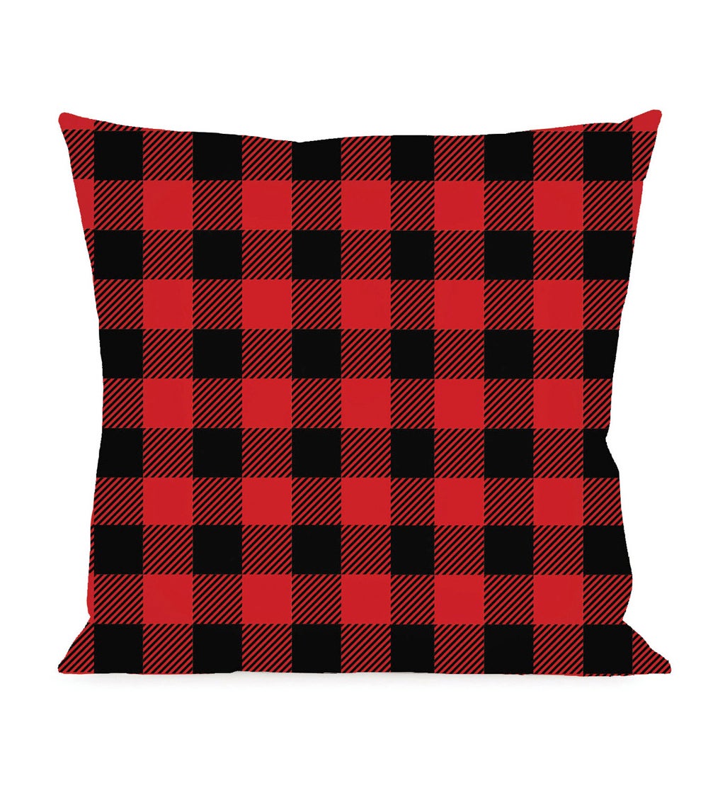 Holiday Plaid Truck Interchangeable Pillow Cover