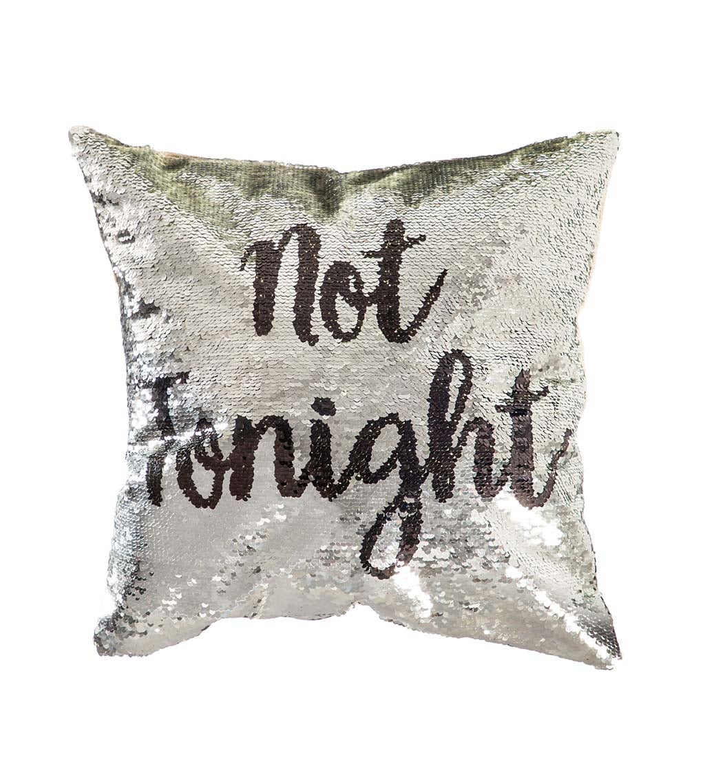 Reversible Sequin Pillow: Tonight/ Not Tonight