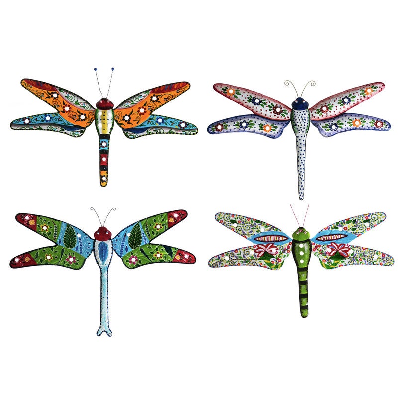 Handpainted Boho Dragonflies, Set of 4