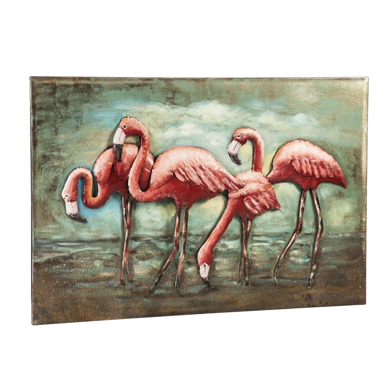 Handcrafted Flamingo 3D Metal Wall Décor