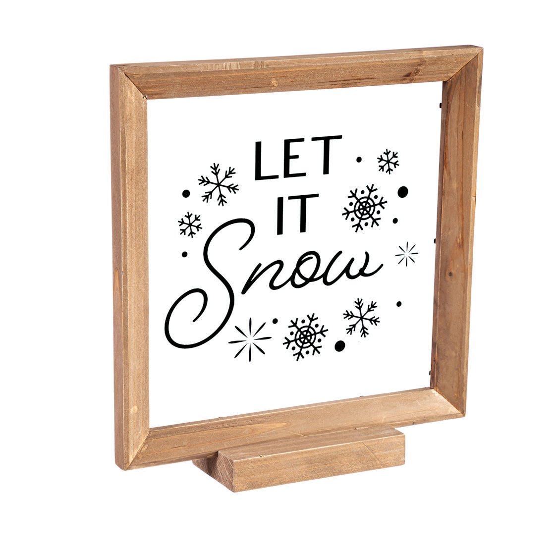 Wood Framed Decor, Set of 3 "Season's Greetings""Peace on Earth""Let it Snow"