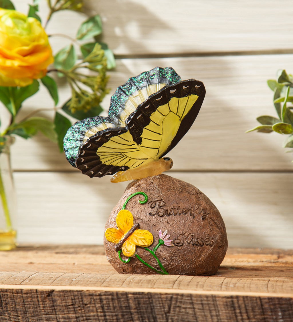 Solar Garden Stone, Butterfly Kisses