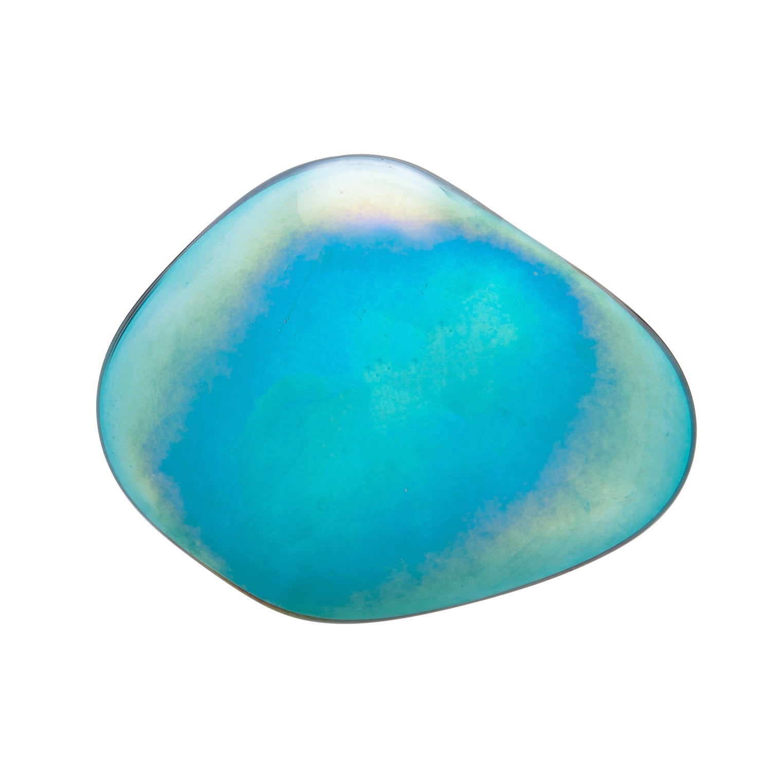 Turquoise Art Glass Garden Stone