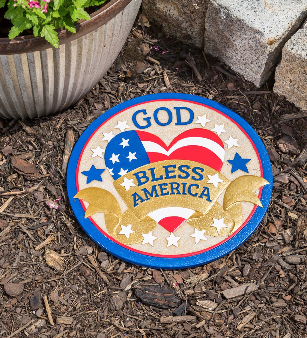 10" Garden Stone, God Bless America