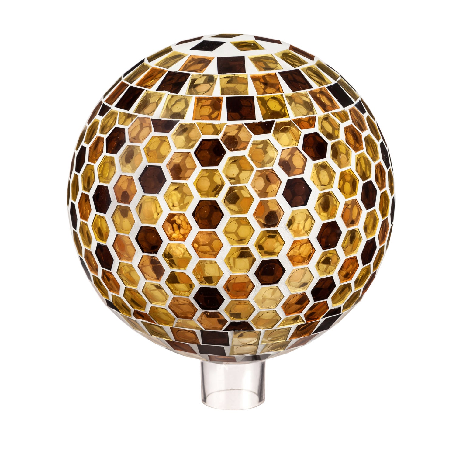 10" Mosaic Glass Gazing Ball, Honeycomb