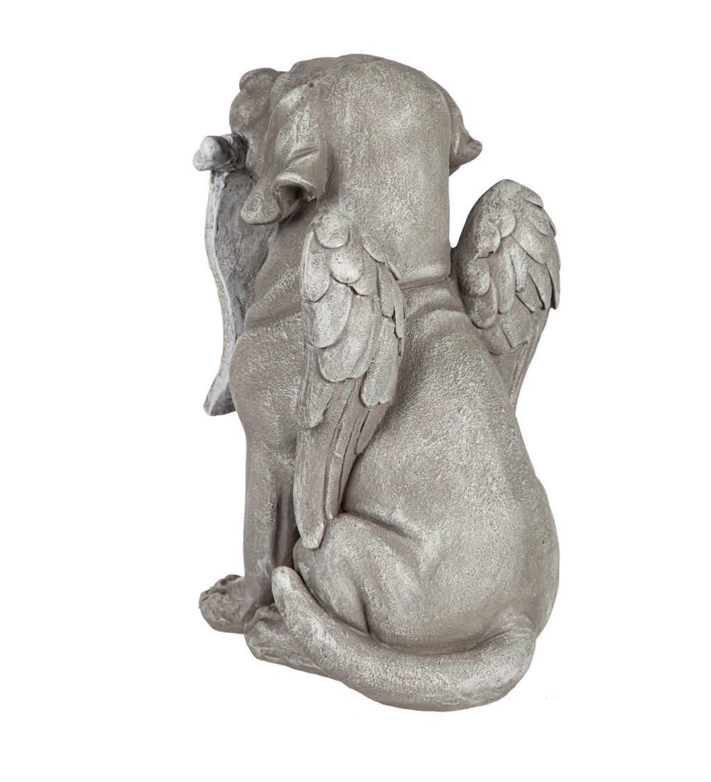14"H Dog with Scroll Memorial Garden Statue