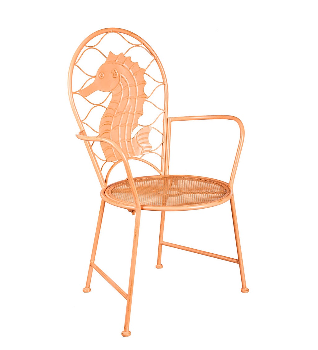 Metal Seahorse Outdoor Chair and Table Set