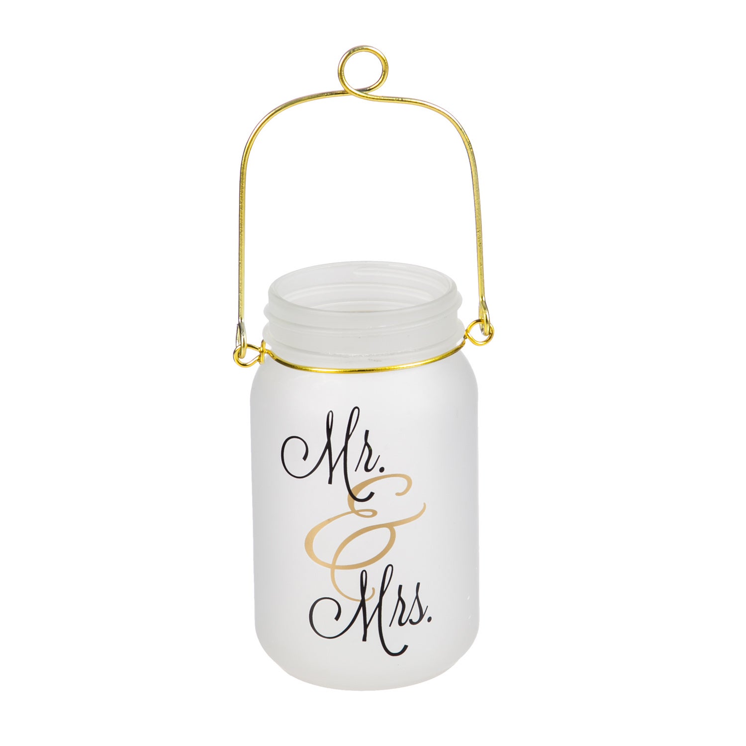 Mr. and Mrs. Glass Mason Jar with String Lights