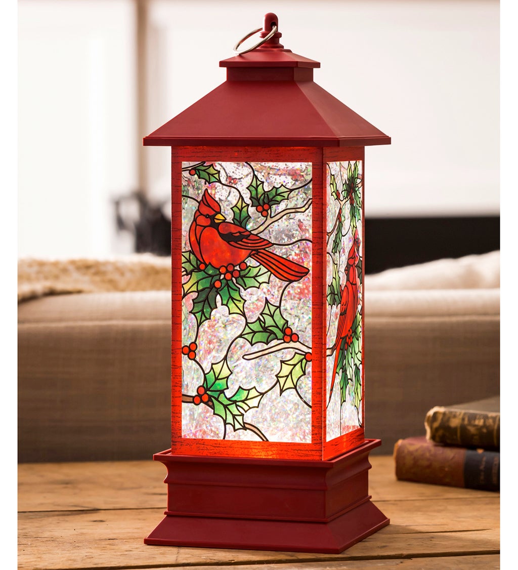 10.5" LED Spinning Water Cardinal Tabletop Décor