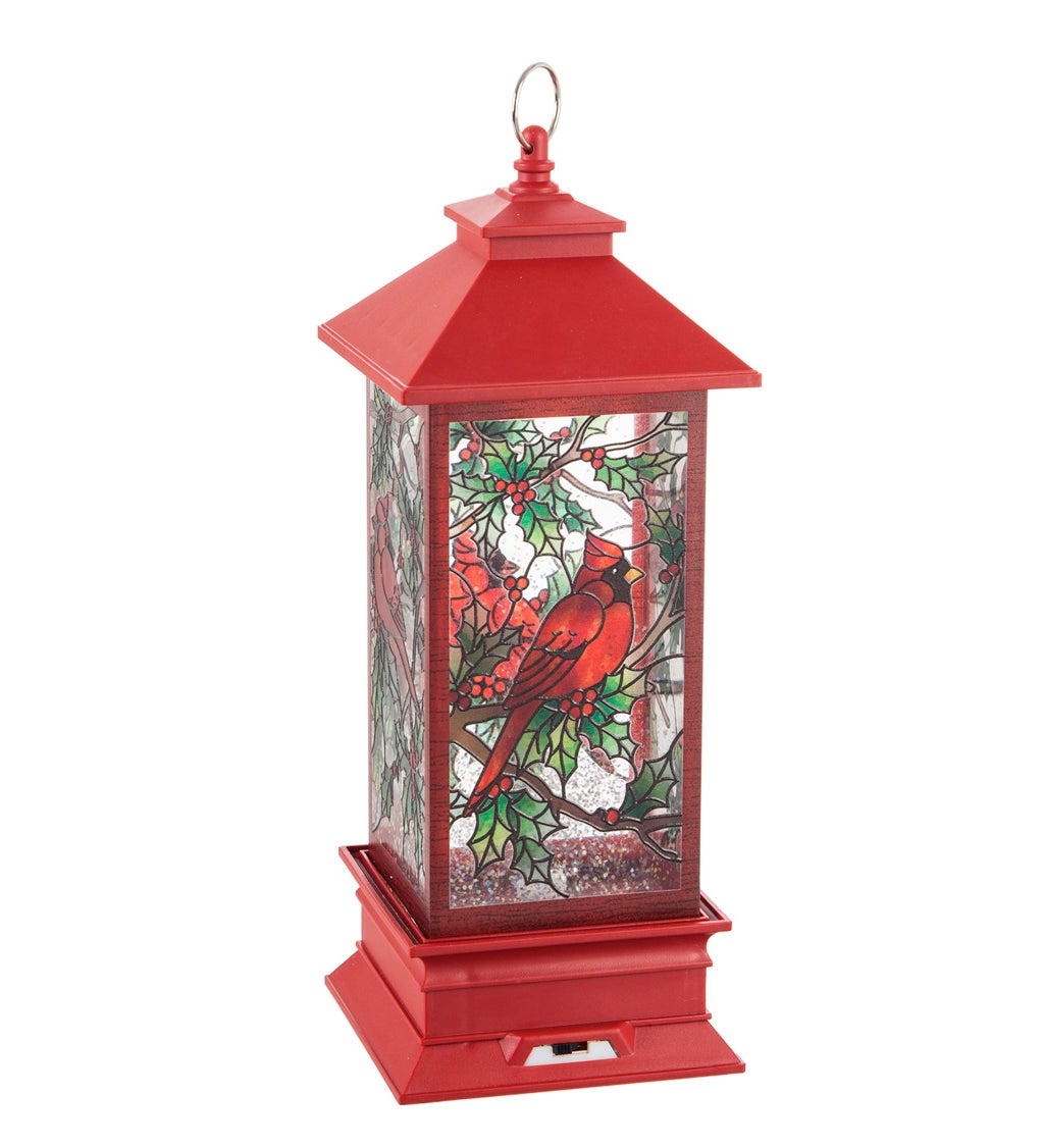 10.5" LED Spinning Water Cardinal Tabletop Décor