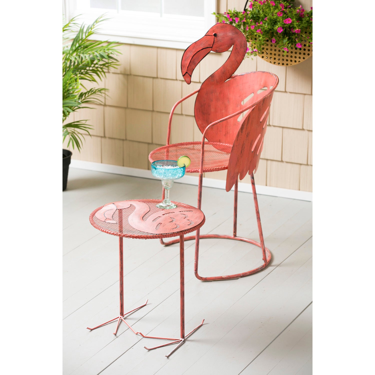 Flamingo Chair and Side Table, Set of 2