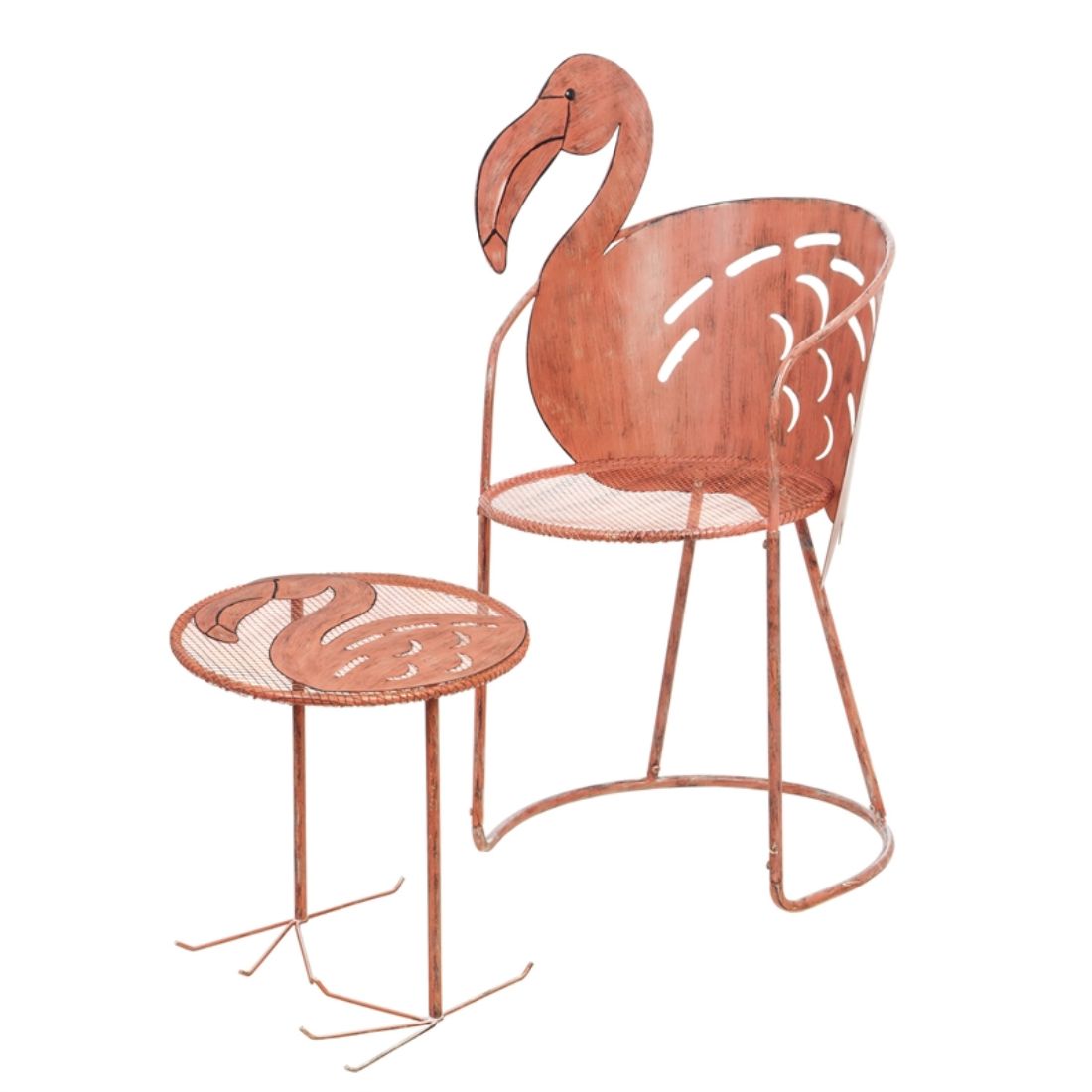 Flamingo Chair and Side Table, Set of 2