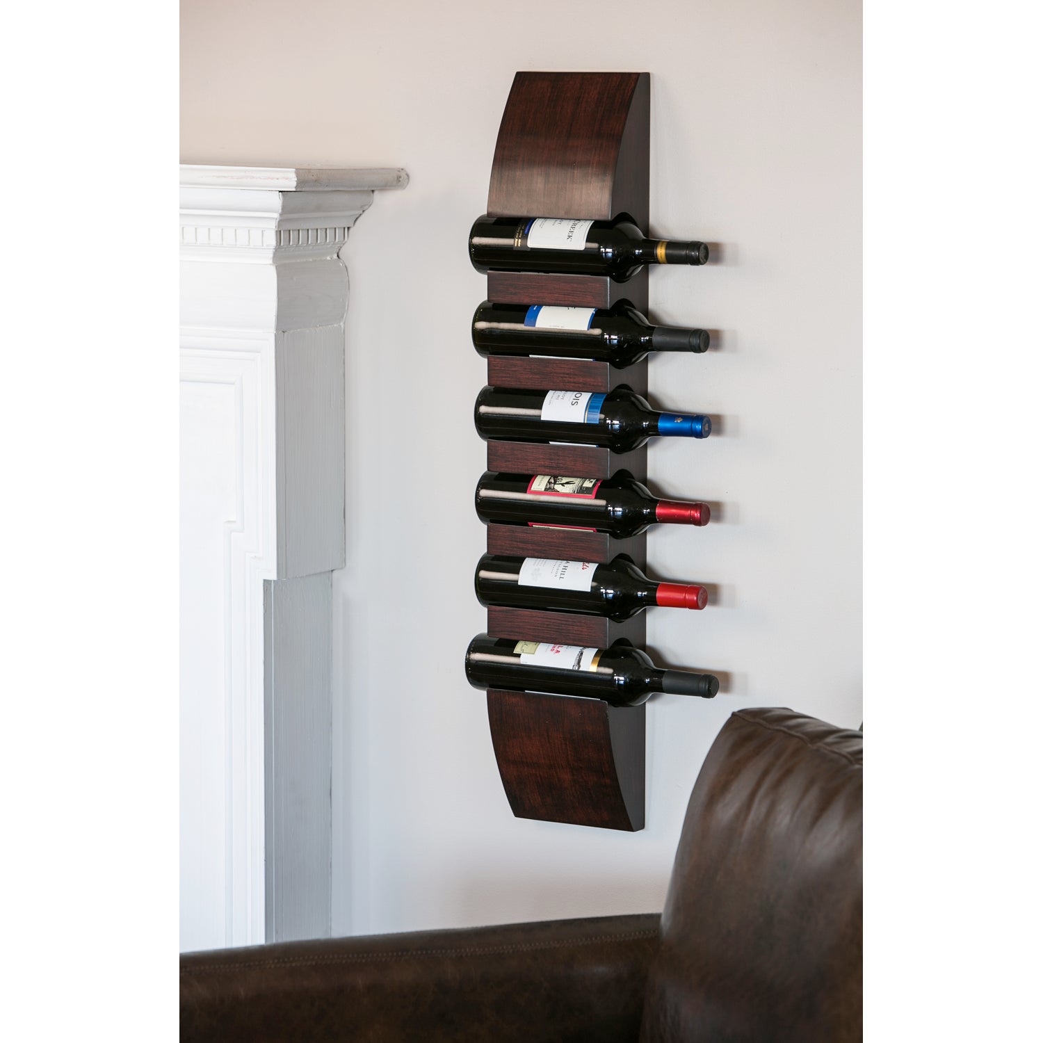 Wooden Mounted Wine Bottle Rack