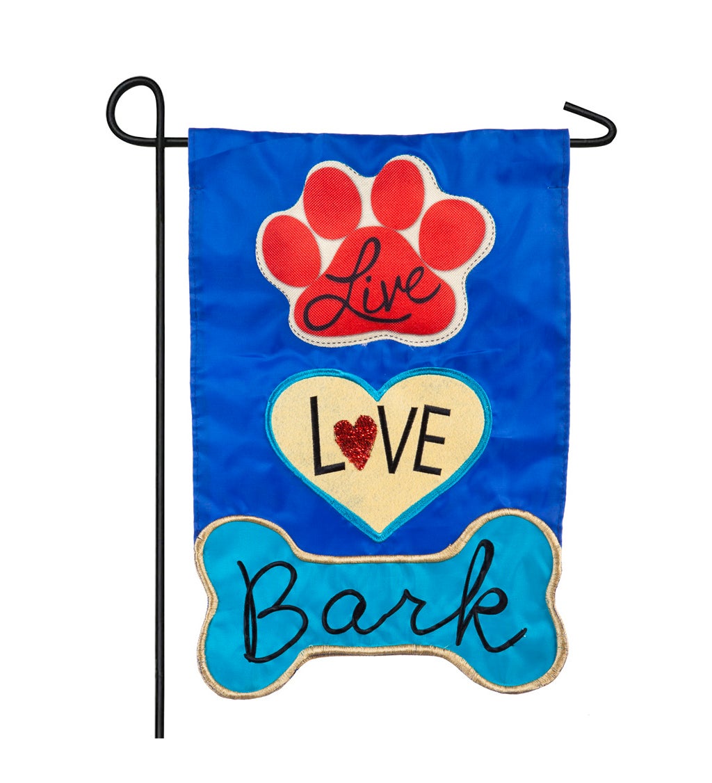 Live Love Bark Garden Burlap Flag and Sassafras Mat Set