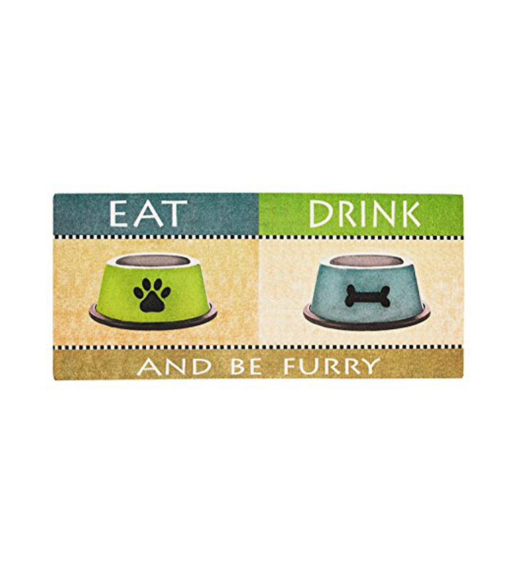 Sassafras Paw Print Set of 4 Mat and Tray Set for Pet Lovers