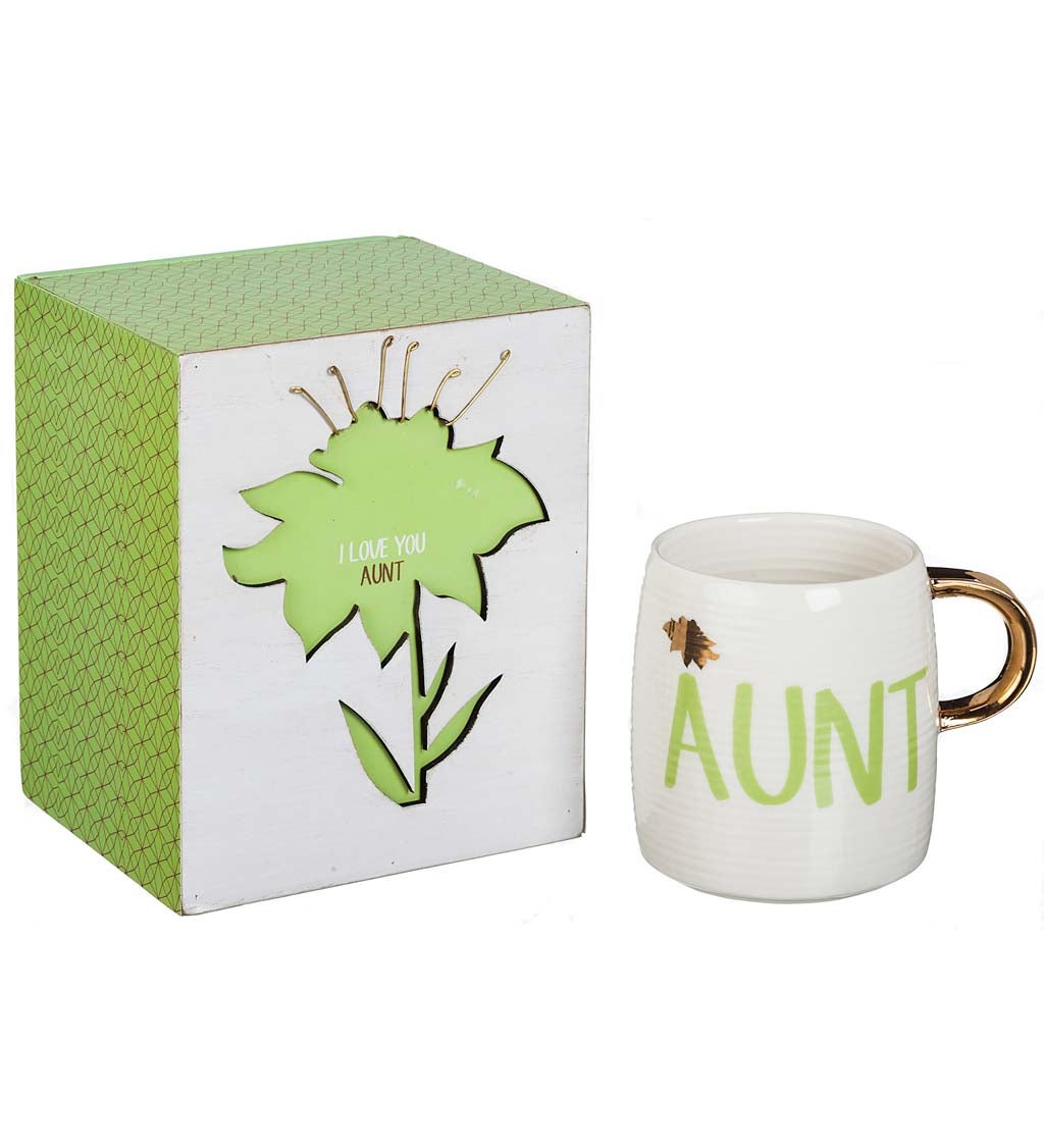 I Love You Aunt Decorative Box and Ceramic Cup Gift Set