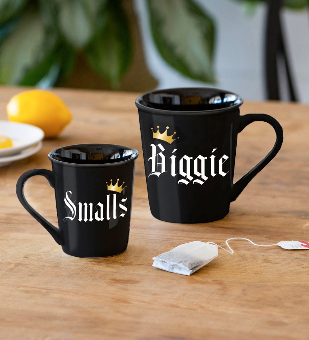 Mommy and Me Ceramic Cup Gift Set, 16 OZ and 8 OZ, Biggie/Smalls