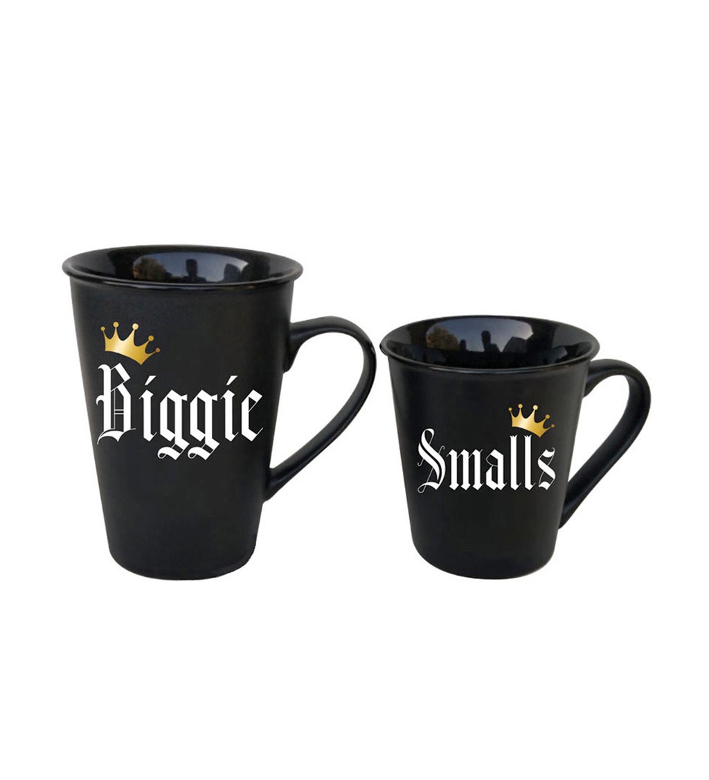 Mommy and Me Ceramic Cup Gift Set, 16 OZ and 8 OZ, Biggie/Smalls
