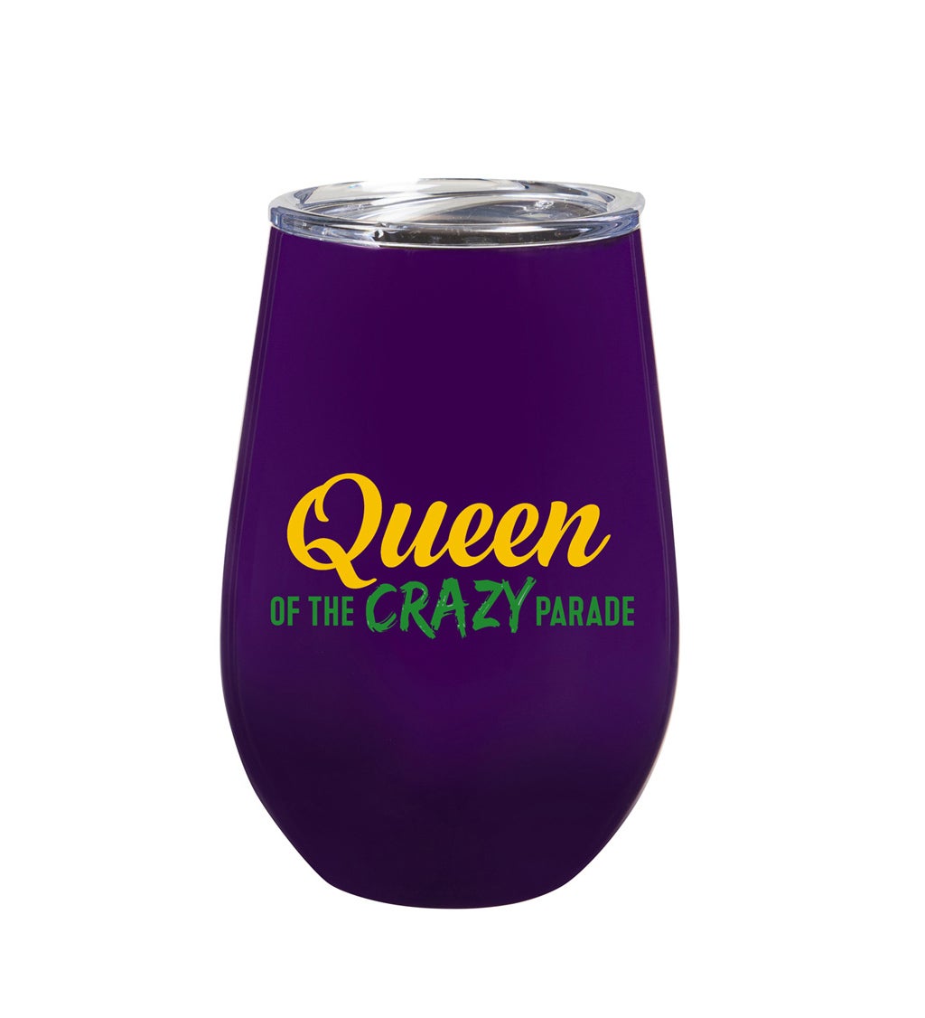 12 oz. Stainless Stemless Wine with Plush Gift Set, Crazy Parade